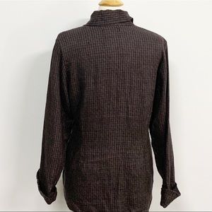 Flax Tops - Flax | Gray Full-Zip Cardigan Long Sleeve Blouse Flax Tops - Flax | Gray Full-Zip Cardigan Long Sleeve Blouse